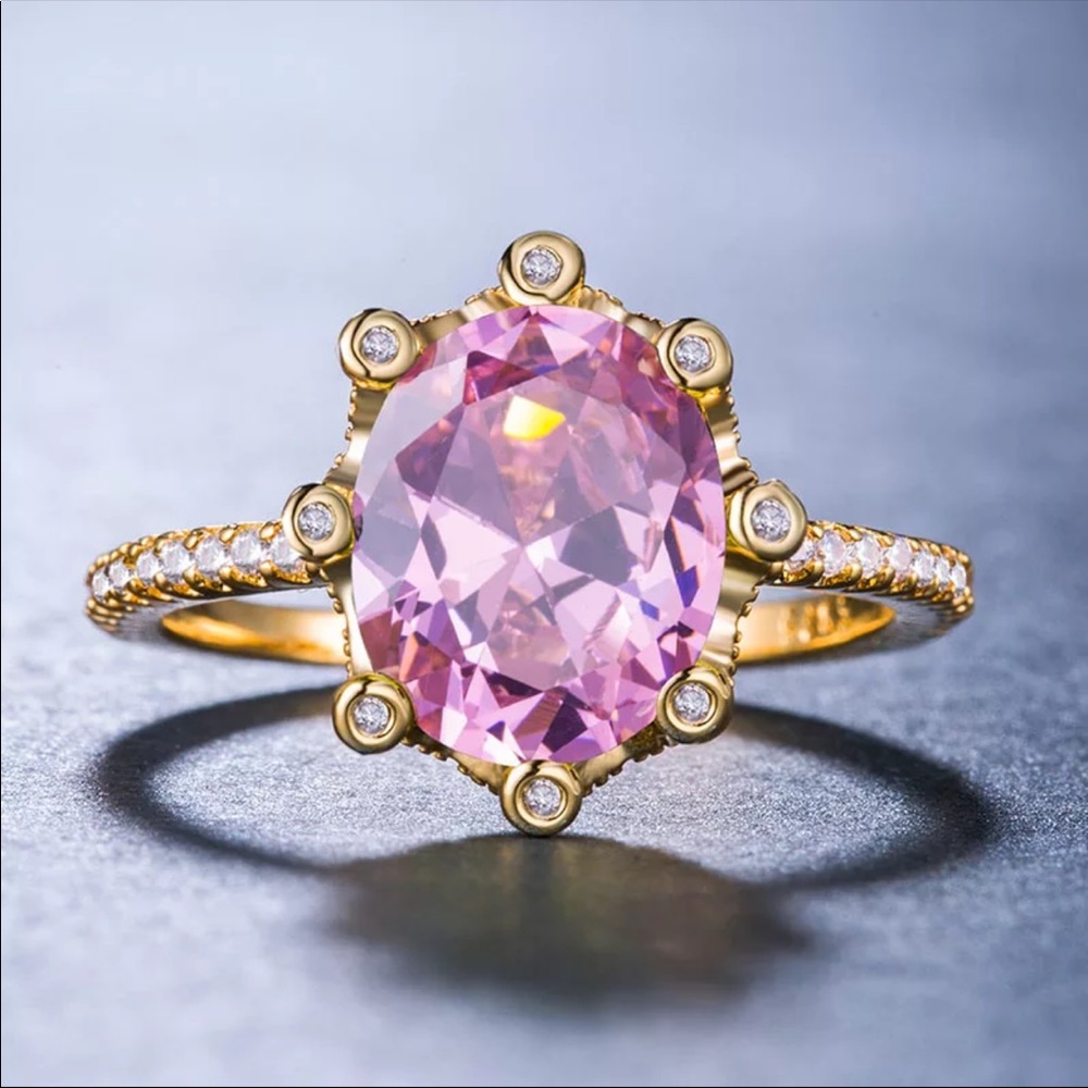 *NEW*18K Gold Plated Cubic Zircon Elegant Ring - Picture 1 of 2